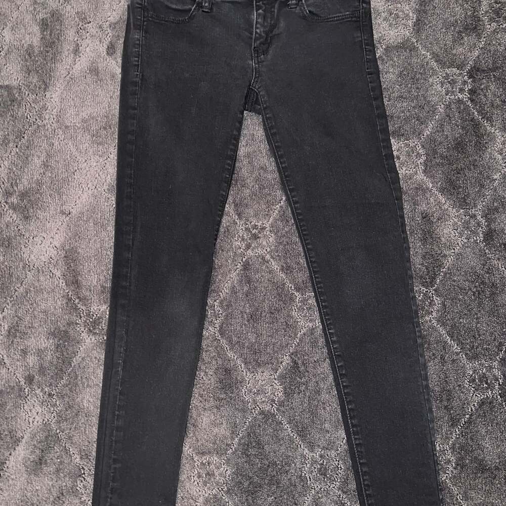 American Eagle jeggings Super Stretch Jeans Sz 2 fits W27 skinny Black denim
